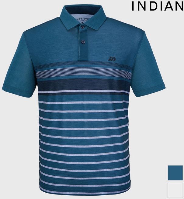 [INDIAN] 스트라이프 패턴 에리형 티셔츠_ MITASXM3111