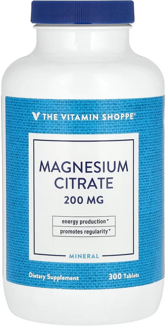 The Vitamin Shoppe 더 비타민 샵 마그네슘 시트레이트 200mg 300 태블릿 미네랄 영양제, The Vitamin Shoppe 더 비타민 샵, 마그 - 쿠팡