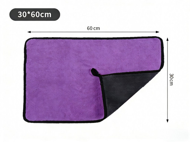 超細纖維厚吸水洗車布 30*40cm, 1個, 紫色