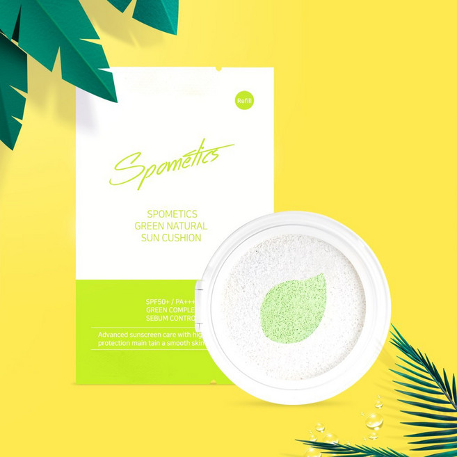 스포메틱스 그린네츄럴 선쿠션 SPF50+ PA++++ 리필, 1개, 25g, 25g