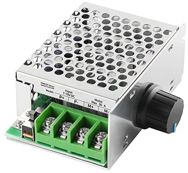 DC 모터 속도 조절기 알루미늄 PWM 컨트롤러 조절식 PWM 모터 속도 조절기 7-70V 30A 12V 24V 36V 48V, 1개