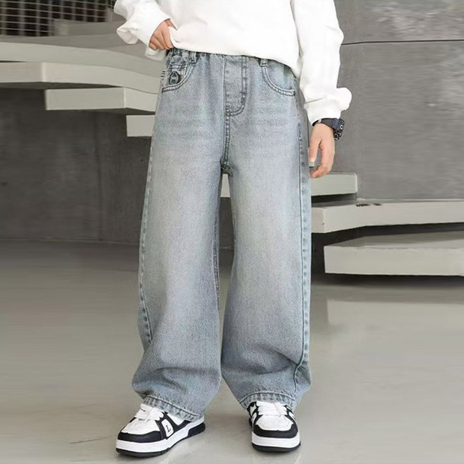 주니어 아동 봄신상 하이라이트 와이드 데님팬츠