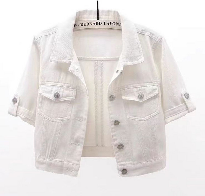 여성 반팔 데님 자켓 여름 쇼트 얇은 워싱 청자켓 뉴타임즈 2N315