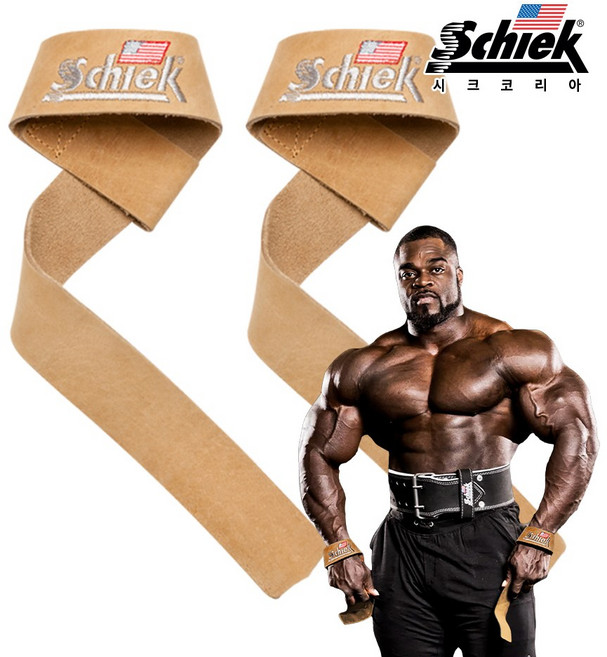 시크코리아 정품 SCHIEK 1000LLS 천연 가죽 리프팅 스트랩, 네추럴, 1개