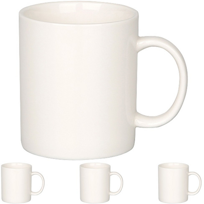 [머그홈] 16온스 화이트 머그컵 490ml 4개 대용량 머그잔 홈 카페 일자 도자기 컵