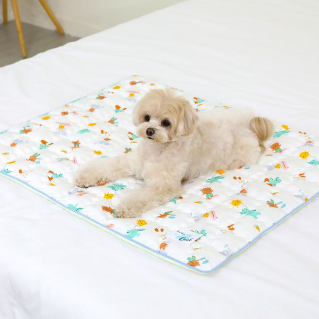 반려동물 강아지 고양이 여름 쿨링 냉감 패드 리토가토 논슬립 인견 쿨매트 헬로썸머 M, 인견 범퍼 쿨매트-L, 1개