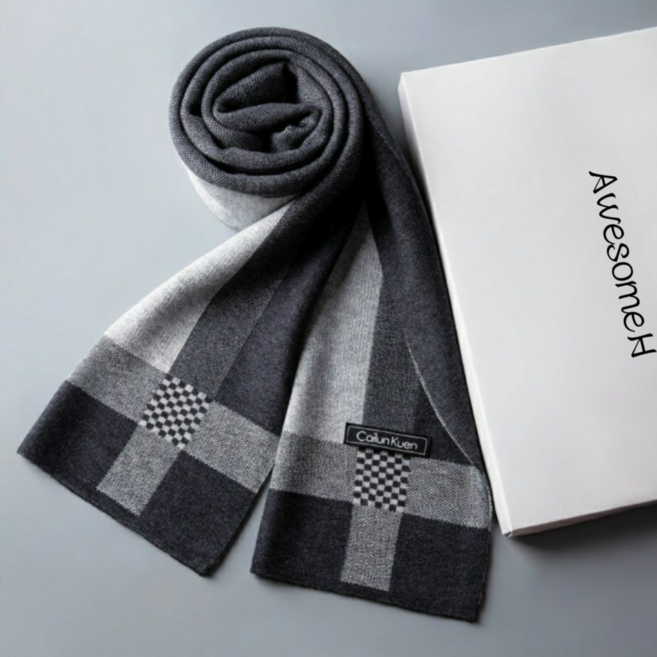 어썸H 따뜻한 캐시미어 남성 목도리 머플러 커플 선물 포장 배송