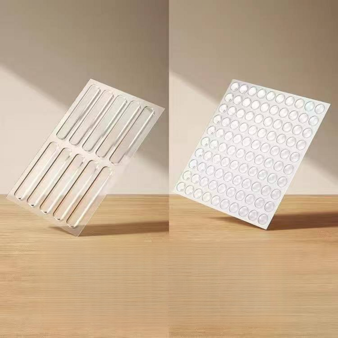 실리콘 가정용 소음방지 스티커 직사각형 20개+반원형 100알, 스틱20개+반원형100개