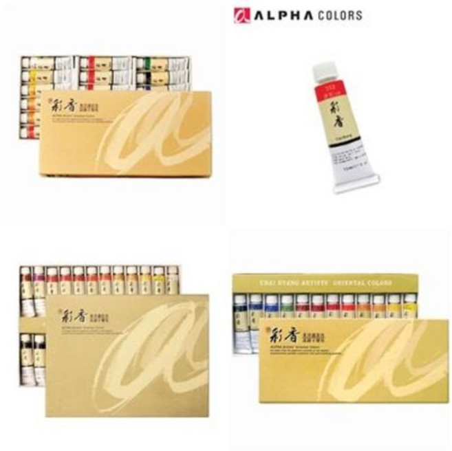 알파 채향 한국화 물감 12색 18색 24색 호분 동양화 / 옵션선택, 15ml 12색