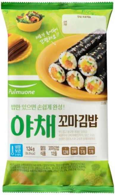 풀무원식품 야채 꼬마김밥 124g, 2개