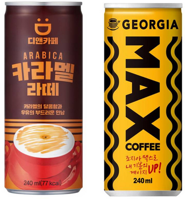 디앤카페 카라멜라떼 240mlx30개+조지아 카페라떼 240mlx15개+조지아 맥스 240mlx15개, 1개, 240ml