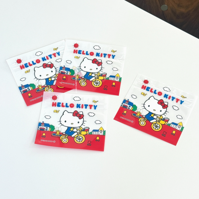 일본정품 산리오 캐릭터 미니 지퍼백 4매입 4종택1, 1개, 키티