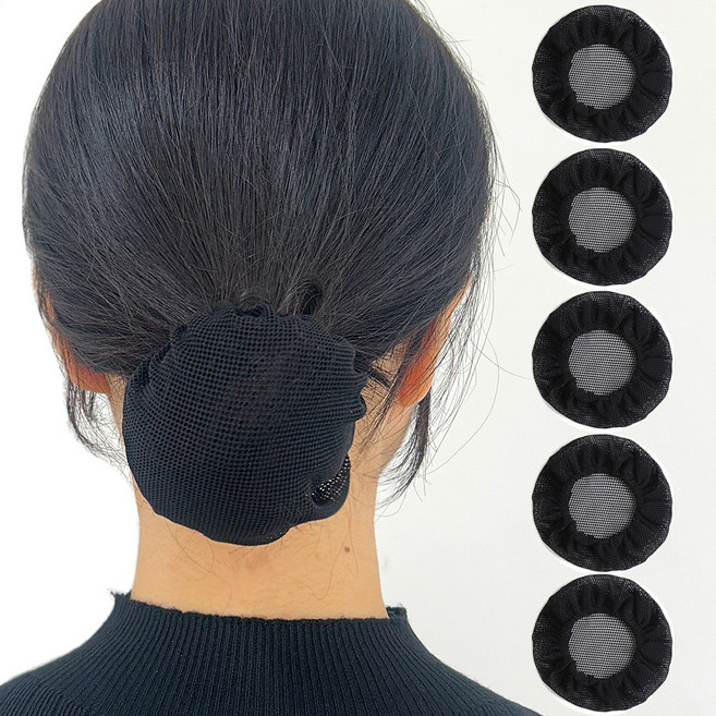 머리앤핀 블랙 스트레치 메쉬 머리망 5P 세트 승무원 간호사 면접 헤어망