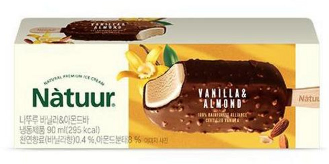 롯데 스위트몰 나뚜루 바 6개 세트(녹차2 딸기2 바닐라2) 90ml, 1개