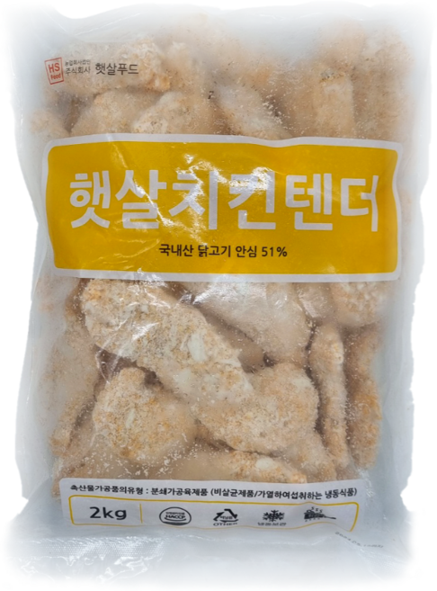 햇살 치킨안심텐더/업소용 급식용 치킨텐더/샐러드용 치킨텐더 2kg, 1개