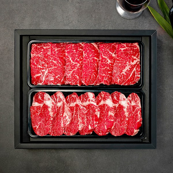 [국제식품]1+등급 한우 냉장 구이용 1호 1.6kg(안심1팩+채끝1팩), 1세트