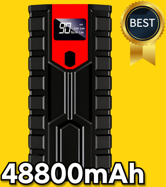 더퍼스트 차량용점프스타터 12V 24V 7단계 승용차 화물차 전기차 오토바이 배터리 충전기, 기본, 48800mAh, 1개