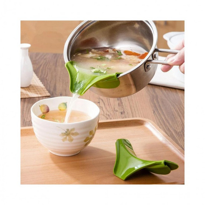 루미나D 실리콘 냄비 국물 따르개 흘림 방지 깔대기, 1개, 선택_2실리콘따르개-블루