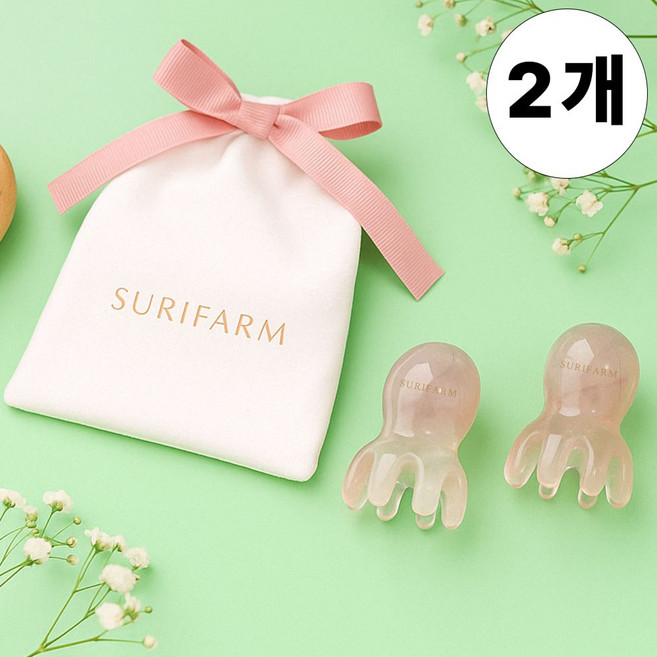 슈리팜 문어 두피 괄사 목 어깨 지압 마사지, 2개, 아이보리