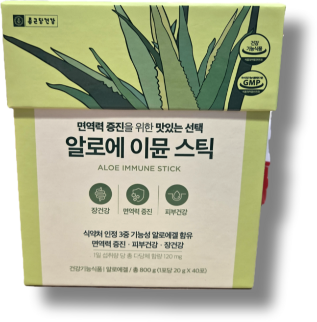 종근당 알로에 이뮨스틱 면역력 피부 장건강, 1개, 20g