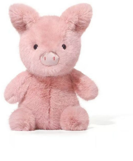 돼지 인형 동물 봉제 인형 동물 피규어 봉제 완구 동행 인형 생일 선물, 1개, 핑크, 25cm