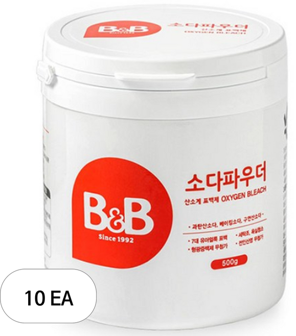 비앤비 유아용 소다 파우더 표백제, 1개입, 10개, 500g