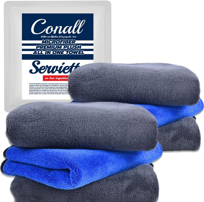 코날 프리미엄 차량용 고중량 초극세사 디테일링 세차 버핑 타월, 혼합색상, 6개