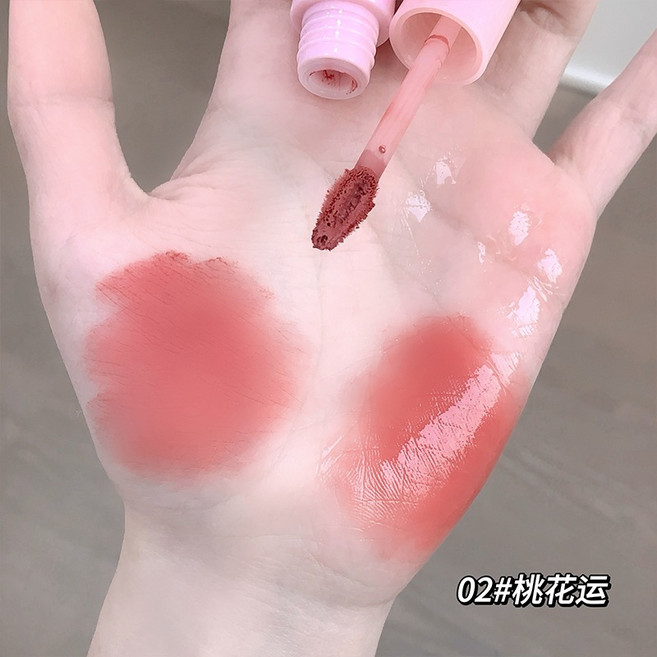 鏡面輕盈持色 柔霧水潤保濕 絲滑唇釉, 1個, 雙頭雨衣唇釉#02