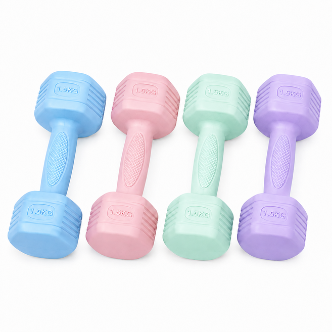 環保防滑塑身啞鈴 4KG, 2個, 綠色