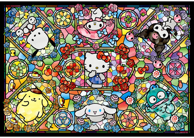 <토이앤퍼즐> 1000조각 직소퍼즐 온라인 전용, 1개, 산리오캐릭터즈 글라스 아트, 1000피스