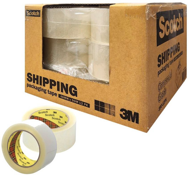 3M Scotch 封箱膠帶 48mm x 90m 12入裝, 1個
