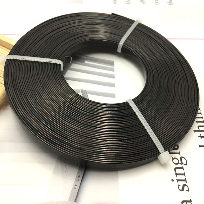 J1 彩色鐵絲 5mm寬 扁鋁線 DIY手工藝材料, 5mm扁鋁絲黑色4米/扎 軟, 1個
