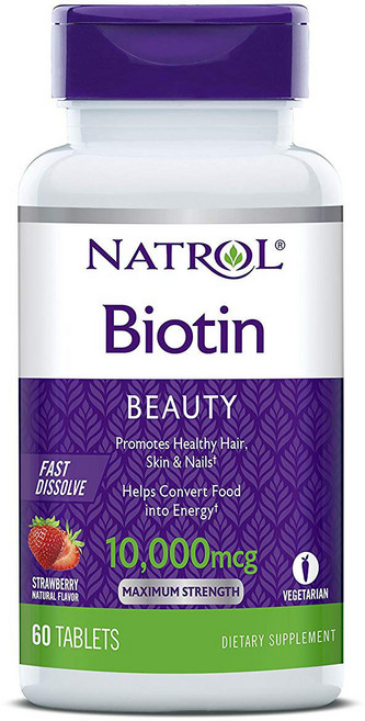 NATROL 維生素錠 10000mcg 草莓口味, 60顆, 1罐