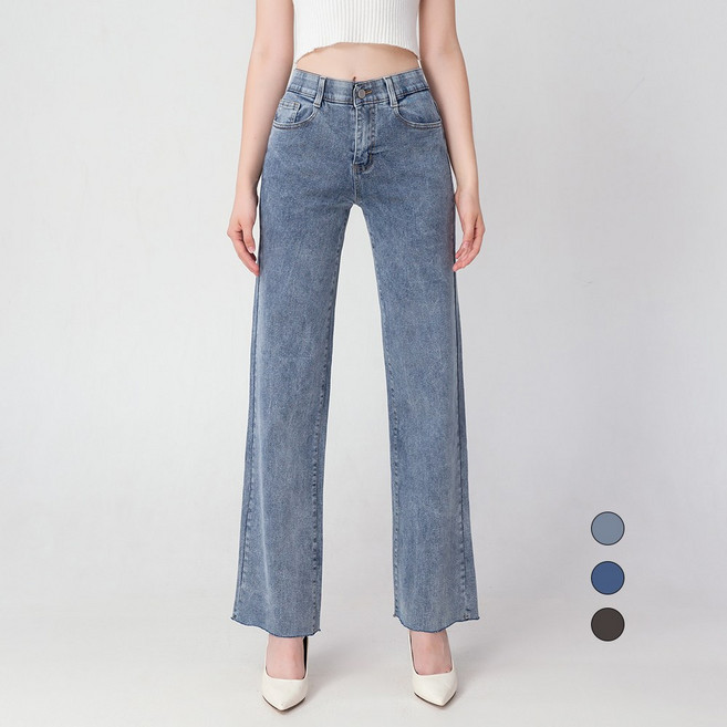 엘블로썸 여성 스판좋은 인밴드 슬림 와이드 롱 팬츠 (3단기장 키별)