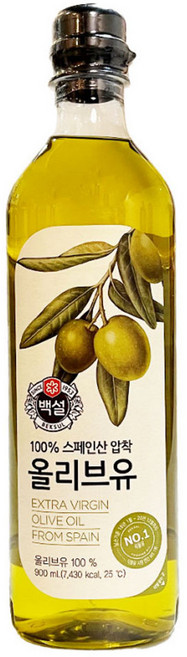 백설 엑스트라버진 압착 올리브유, 900ml, 1개