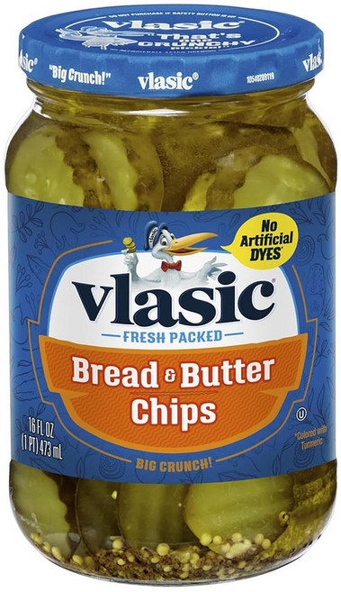 Vlasic 제스티 브레드 앤 버터 칩스 Vlasic Bread and Butter Pickle Chips Keto Friendly, 4개, 473ml