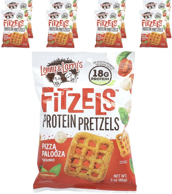 Lenny & Larry's Fitzes™ 단백질 프레즐 피자 팔루자 봉지 8개 개당 85g(3oz), LennyLarrysFitzes단백질프레즐피자팔루자봉지, 85g - 쿠팡