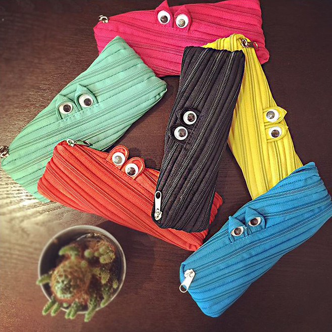 걸핀스 [CL519]몬스터파우치 헤어핀보관 필통 지퍼파우치