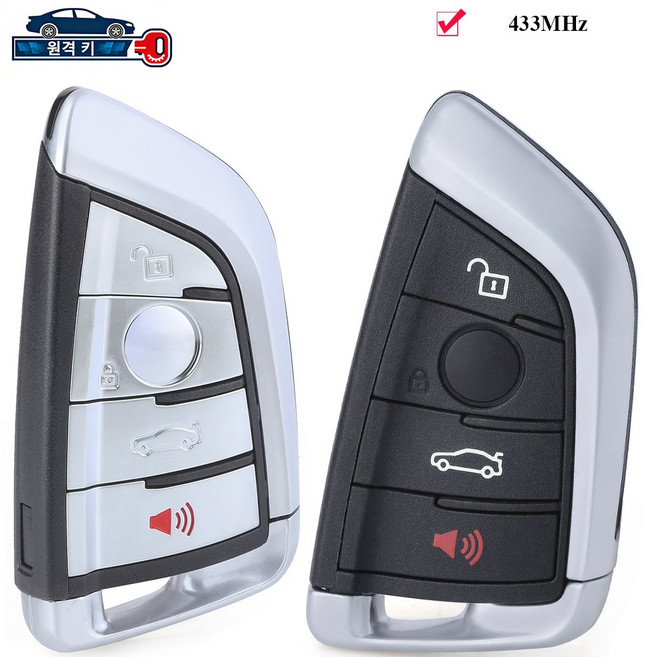 개조 모델BMW F 시리즈 CAS4 FEM BDC 2009년형 이상 스마트 리모컨 키 4버튼, 1개, 블랙