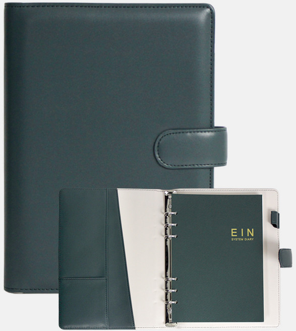 아인텍 프리미엄 핸드메이드 가죽 6공 시스템다이어리 모던 다이어리 모음 사무용품 필기노트 연습장_AA19, 다크그린(H3591)(줄노트증정), 1.모던 다이어리