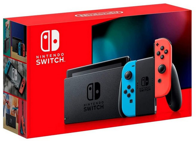 Nintendo Switch 본체 (닌텐도 스위치) Joy-Con(L) 네온 블루(R) 네온 레드, 1개, 상세페이지 참조