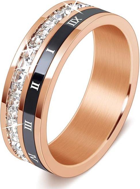 로마숫자반지 360도 회전 가능 스트레스 해소용 심플 녹슬지않는 남녀공용 반지