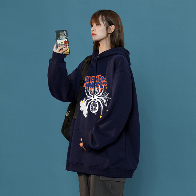 홍콩풍 미국 패션 후드 스파이더맨 맨투맨