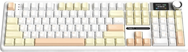 AULA 펀키스 유무선 독거미 한글 기계식 키보드, white색, F108PRO/AULA펀키스유, LEOBOG 저소음솜사탕축