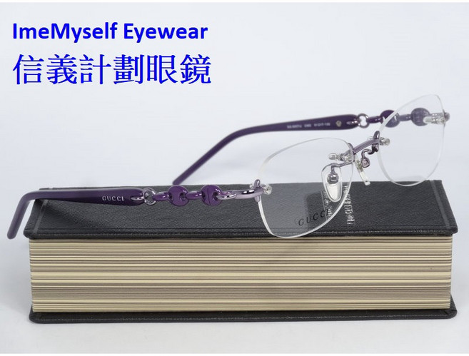 GUCCI GG 8557/J CWD 無框眼鏡 紫色鏡腿 日本製造