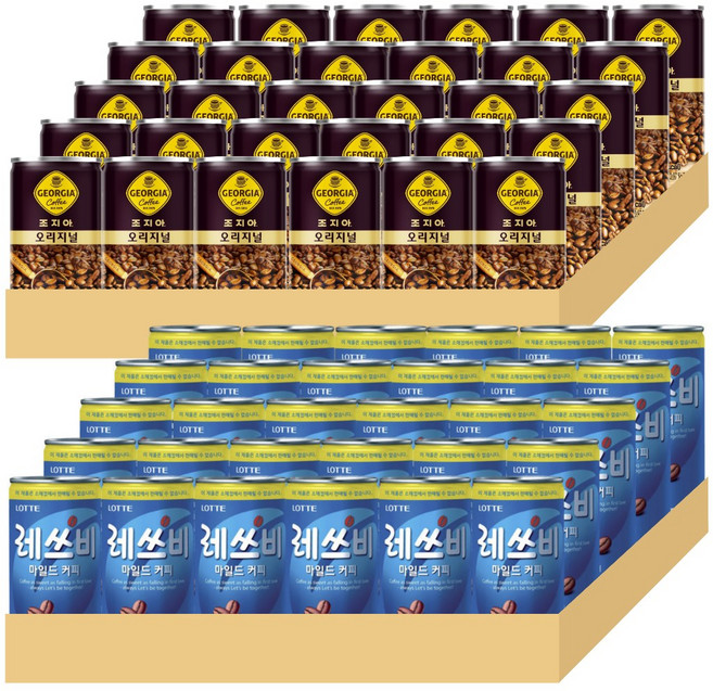 레쓰비 마일드커피 175ml 30캔 + 조지아 175ml 30캔 총 60캔, 60개
