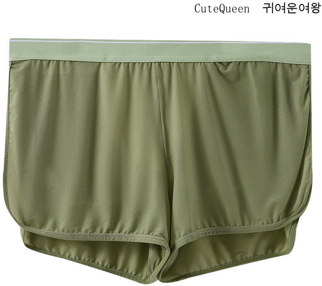 CuteQueen 귀여운여왕 남자 드로즈 남자 반바지 냉장고 사각 비침 방지 속건 트레이닝 바지
