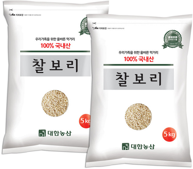 대한농산 국산 찰보리 10kg (5kgx2봉), 5kg, 2개