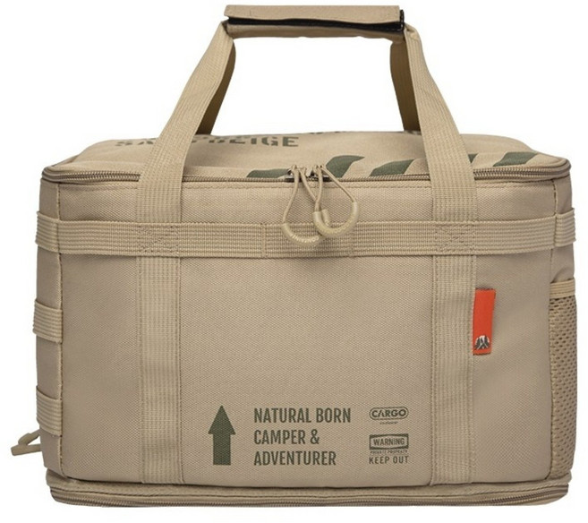카고컨테이너 커스텀백 M 1개 캠핑가방 다용도 이소가스 부탄가스 수납, 베이지