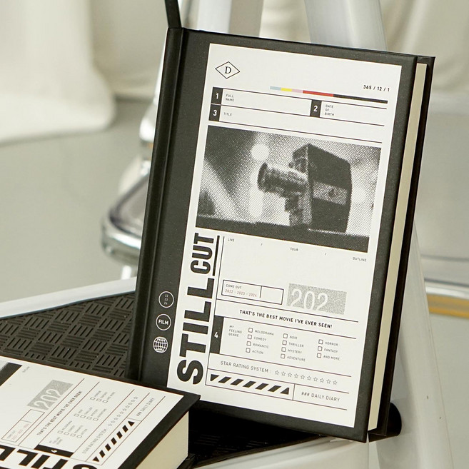 인도사이다 스틸컷 양장 다이어리 만년형, (White)White Record, 1개